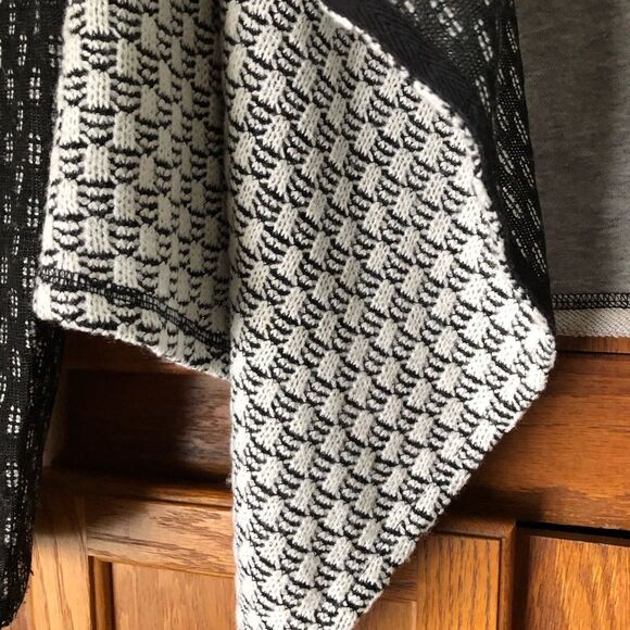 Anthropologie Philosophy Draped Open Woven Cardigan Elbow Patches - S - Picture 6 of 13